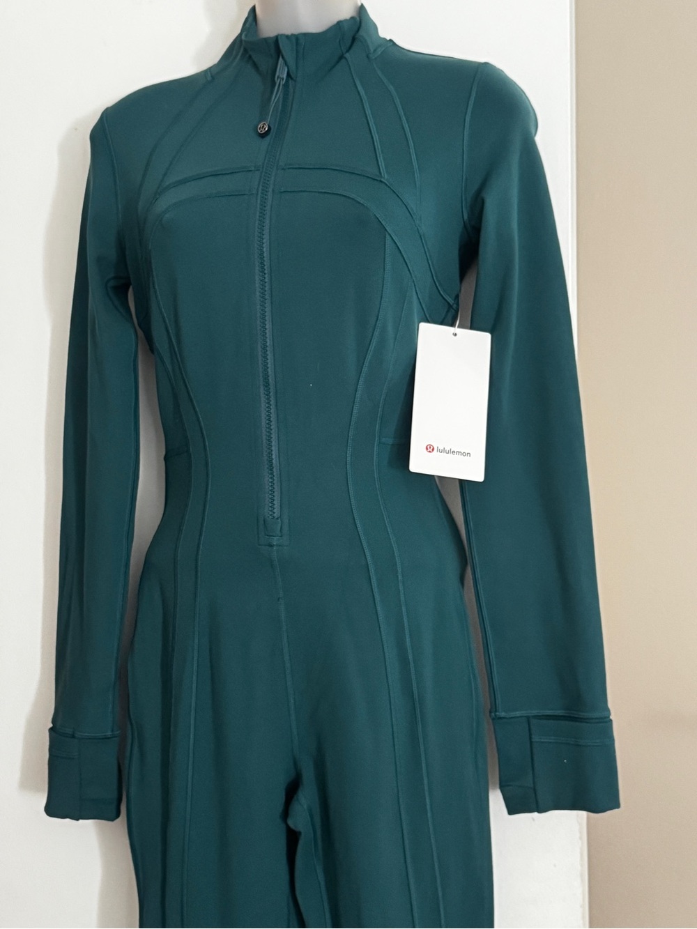 Lululemon Women's Deep Teal Full-Zip Jumpsuit